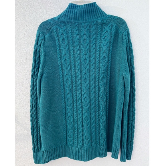 L.L.bean Women's Double L Cable Sweater Zip Cardigan size XL - Picture 4 of 7